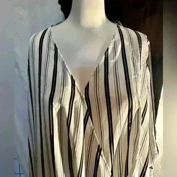 Surplice Striped Blouse - Picture 1 of 4